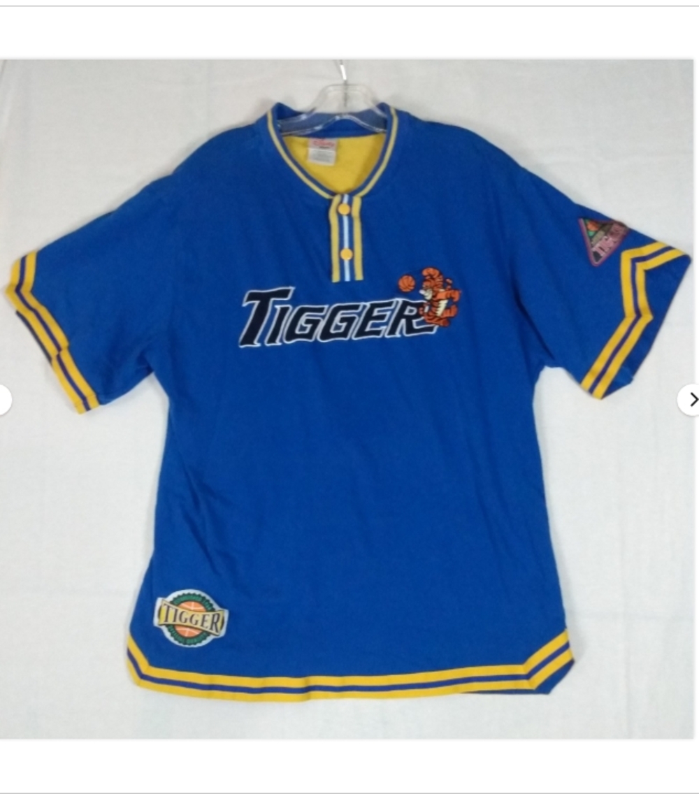 Vtg Disney Store Tigger Basketball Jersey Shirt Adult M Men's Embroidered Patch